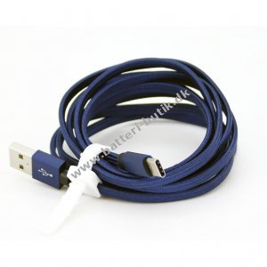 Bl Flettet USB-C kabel Ladekabel 2,0 meter