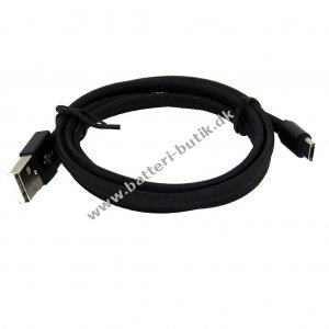 Sort Flettet Micro-USB kabel Ladekabel 1,0 meter