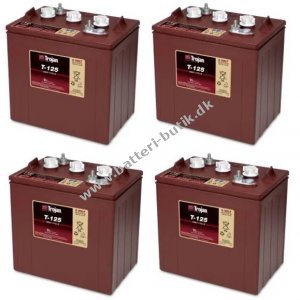 Trojan T-125 Deep-cycle Bly Batteri St 24V 240Ah (4 x T-125) til Lifte, Golfbil og Club Car