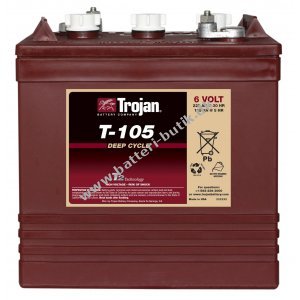 Batteri til Sakselift, Teleskoplsser, Pallevogn og Stablere Trojan T-105 Deep-cycle Bly Batteri 6V 225Ah