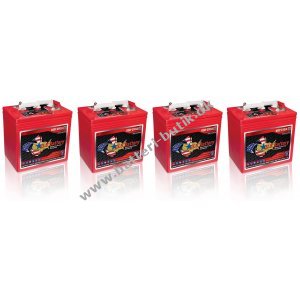 Batteri til Sakselift, Teleskoplæsser, Pallevogn og Stablere US Battery Deep Cycle 24V 220Ah Sæt med 4 stk á 6V