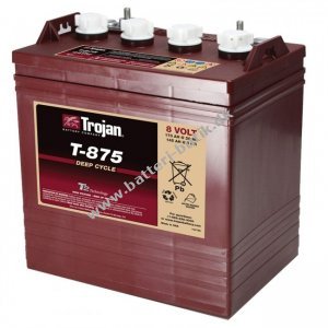 Batteri til Sakselift, Teleskoplsser, Pallevogn og Stablere Trojan T-875 Deep-cycle Bly Batteri 8V 170Ah