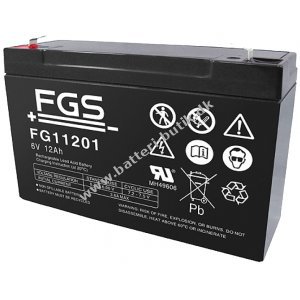 Batteri til Svævefly FGS FG11201 Blybatteri 6V 12Ah