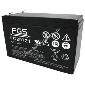 Batteri til Svvefly FGS FG20721 Blybatteri 12V 7,2Ah