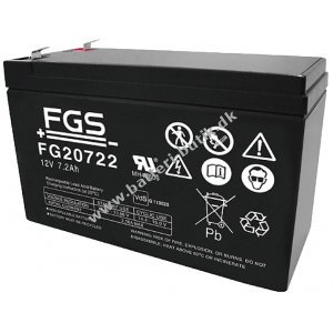 Batteri til Svvefly FGS FG20722 Blybatteri 12V 7,2Ah