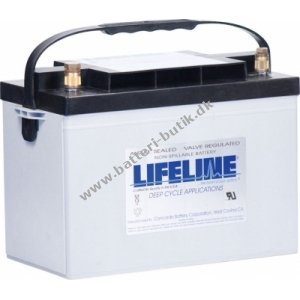 Batteri til Solar, Solfanger, Solceller Lifeline Deep Cycle blybatteri GPL-27T 12V 100Ah