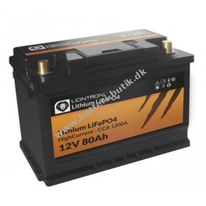 Batteri til Solar, Solfanger, Solceller Liontron Lithium LiFePO4 LX HighCurrent 1200A CCA 12,8V 80Ah Smart BMS med Bluetooth