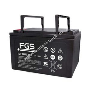 Batteri til Solar, Solfanger, Solceller FGS 12FGHL380 High Rate Longlife Blybatteri 12V 110Ah