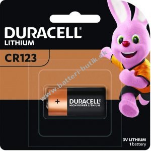 Batteri til Lsesystemer Duracell CR123A / DL123 Lithium 3V 1400mAh 1 Blister 50 stk (50 batterier)