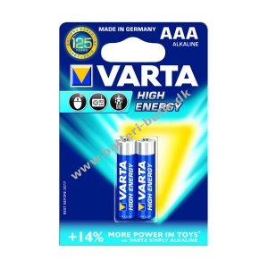 Batteri til Lsesystemer Varta Longlife Power Alkaline LR03 AAA 2er 04903121412