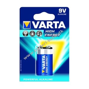 Batteri til Lsesystemer Varta Longlife Power Alkaline 6LR61 E 1er 04922121411