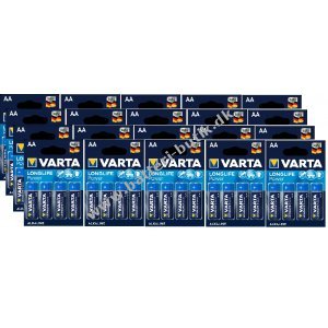 Batteri til Lsesystemer Varta Longlife Power Alkaline LR6 AA 4er blister 20 pakker 04906121414