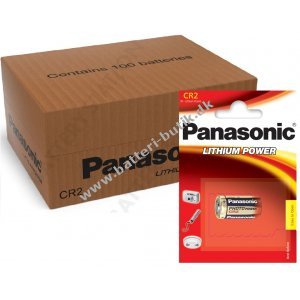 Batteri til VVS Panasonic CR2 Lithium 3V 100 x 1 blister (100 batterier)