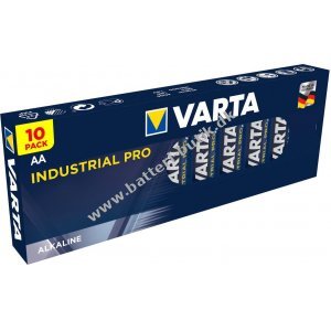 Batteri til VVS Varta Industrial Pro Alkaline LR6 AA 10er 4006211111