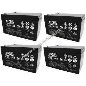 48V 12Ah Batteri til El-løbehjul og El-ATV (4 Batterier á 12V)