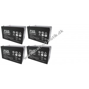48V 15Ah Batteri til El-løbehjul og El-ATV (4 Batterier á 12V)