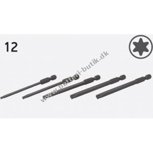 Lange Torx Bits (70-90 mm) - T10 / T15 / T20 / T25 / T27 / T30 - pris pr. sæt (NGP1258000)