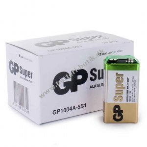 50 x GP Super Alkaline 9V 6LR61 E-Block Batterier