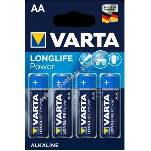 Varta Longlife Power Alkaline Batteri LR6 AA 4er blister 04906121414