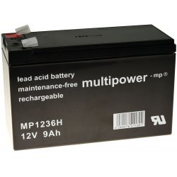 Powery Blybatteri MP1236H til UPS APC Back-UPS BK500-UK 9Ah 12V (Erstatter også 7,2Ah/7Ah) | Batteri-Butik