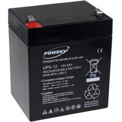 Powery Bly-Gel-Batteri til APC RBC30 5Ah 12V | Batteri-Butik