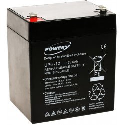 Powery Blygel-batteri 12V 6Ah erstatter APC RBC 29 | Batteri-Butik