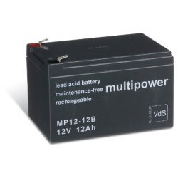 Powery Blybatteri (multipower) MP12-12B Vds | Batteri-Butik