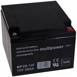 Multipower Blybatteri MP26-12I 12V 26Ah Vds | Batteri-Butik