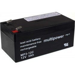 Powery Blybatteri (multipower) MP3-12C Cyklisk | Batteri-Butik
