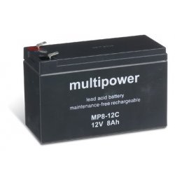 Powery Batteri til Solsystemer, elevatorer, nødbelysning 12V 8Ah (cyklisk) | Batteri-Butik