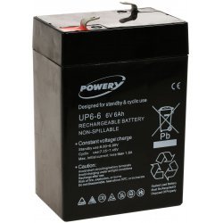 Powery Bly-Gel Batteri til Elektro-Scooter, Elektrisk køretøj 6V 6Ah (erstatter også 4Ah, 4,5Ah) | Batteri-Butik