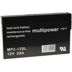 Powery Blybatteri (multipower) MP2-12SL til YUASA NP2-12 | Batteri-Butik