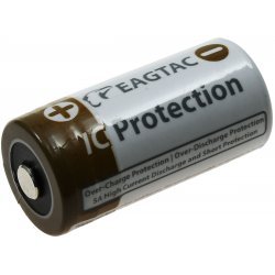 EagleTac CR123 A Li-Ion Batteri 16340 (CR123A, RCR123) 750mAh 3,7V IC Protection | Batteri-Butik