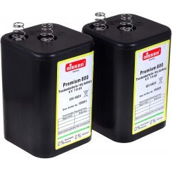 4R25 6V-Blockbatteri Erstatter til Nissen Lanternebatteri IEC 4R25 2er Set | Batteri-Butik