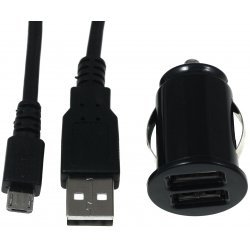 Mini Bil-Ladeadapter inkl. 2.0 High-Speed USB-Kabel med Micro USB | Batteri-Butik