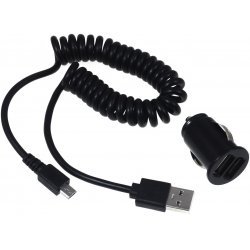 Bil-Ladeadapter 12-24V 2 x USB inkl. Ladekabel til Samsung Galaxy A3 / A5 / A7 | Batteri-Butik