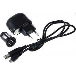 USB-Strømforsyning 2,1A + Bil-Ladeadapter & Ladekabel til Samsung Galaxy S4 / S4 mini | Batteri-Butik