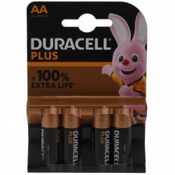 Duracell Batterier Alkaline Mignon AA LR06 1.5V Plus Extra Life 4er Blister | Batteri-Butik