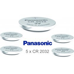 Panasonic Lithium Knapcelle CR2032 / DL2032 / ECR2032 5 stk. løse | Batteri-Butik