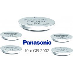 Panasonic Lithium Knapcelle CR2032 / DL2032 / ECR2032 10 stk. løse | Batteri-Butik