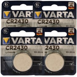 4x Lithium Knapcelle Batterie Varta Electronic CR2430 3V 1er Blister | Batteri-Butik