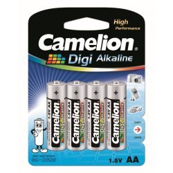 Batterie Camelion Digi Alkaline LR6 Mignon AA til Digitalkamera/Kamera 4er Blister | Batteri-Butik