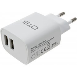 Powery universal Netstik Strømforsyning til Samsung, iPhone, HTC med 2x USB 2,4A Hvid | Batteri-Butik