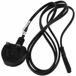 UK 3-pin Tilslutning Kabel, UK-Stik Typ C, 1,8 m Sort | Batteri-Butik