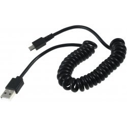 Goobay USB Spiralkabel 1m med Micro USB til Samsung Galaxy S3 / S4 / S5 / S6 | Batteri-Butik