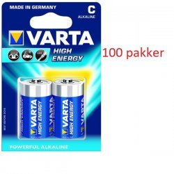 Varta Longlife Power Alkaline Batteri LR14 C 2er blister 100 pakker 04914121412 | Batteri-Butik