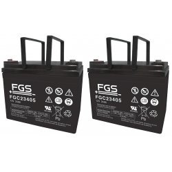 FGS Batteri til Shoprider Scooter Sunrunner 3+4 (FGC23405) 12V 34Ah AGM 2 stk. | Batteri-Butik