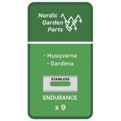 9 x Endurance Knive til Husqvarna Robotplæneklipper Rustfrit Stål 0,75mm 595 08 44-01 (61-063) inkl. Skruer | Batteri-Butik