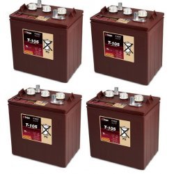 Batteri til Sakselift, Teleskoplæsser, Pallevogn og Stablere Trojan T-105 Deep-cycle Bly-batteri Sæt 24V 225Ah (4 x T-105) | Batteri-Butik