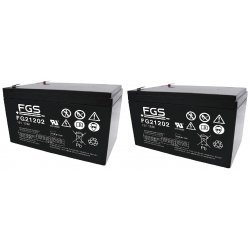 24V 12Ah Batteri til El-løbehjul og El-ATV (2 Batterier á 12V) | Batteri-Butik